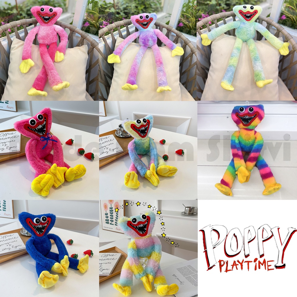 Đồ chơi búp bê nhồi bông hình nhân vật anime Poppy Playtime 2 3 Huggy Wuggy tùy chọn cotton PP mềm mại đáng yêu