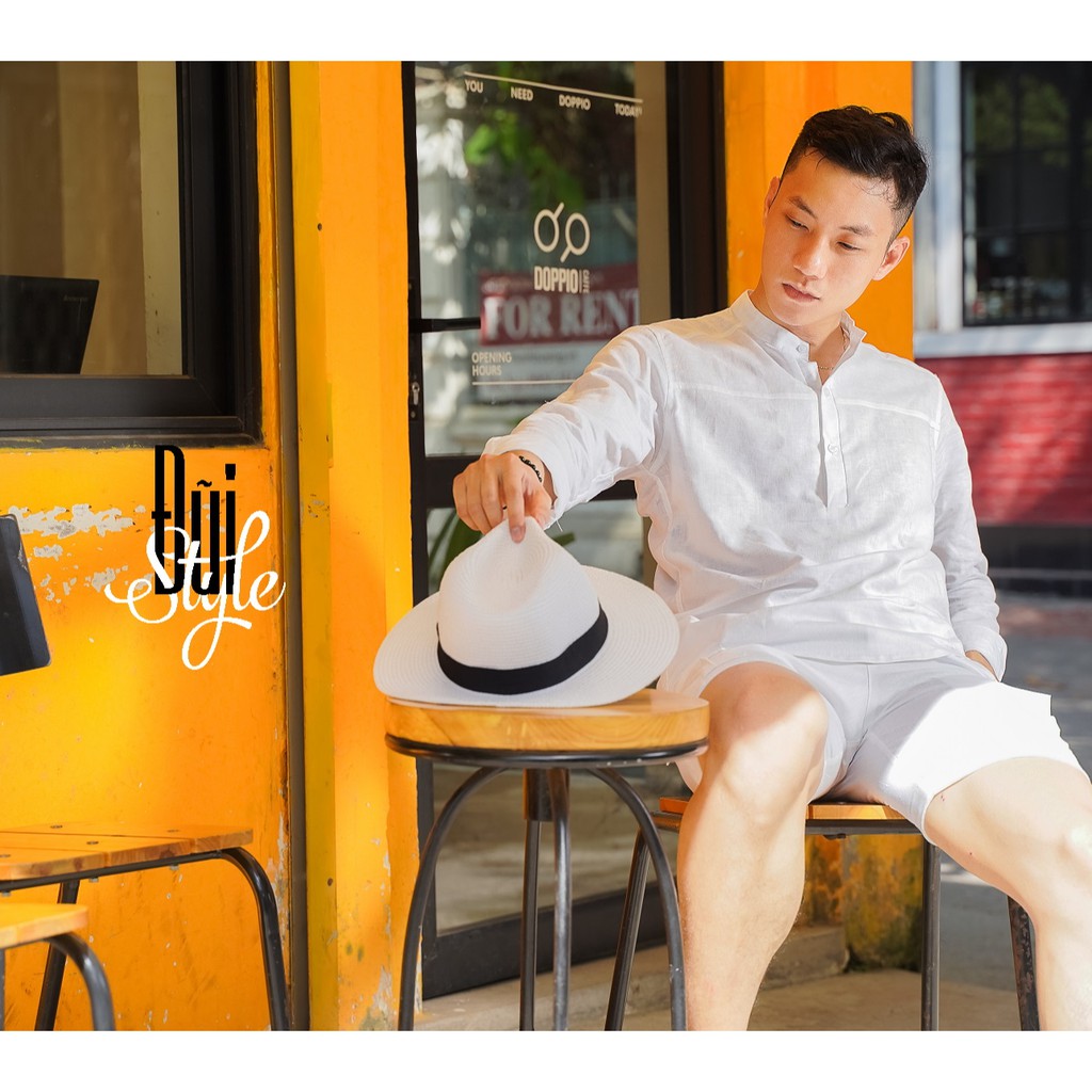 ÁO VẢI ĐŨI TAY DÀI DÁNG CHUI CỔ TÀU. CHẤT VẢI ĐŨI MỀM MÁT, DÁNG BASIC