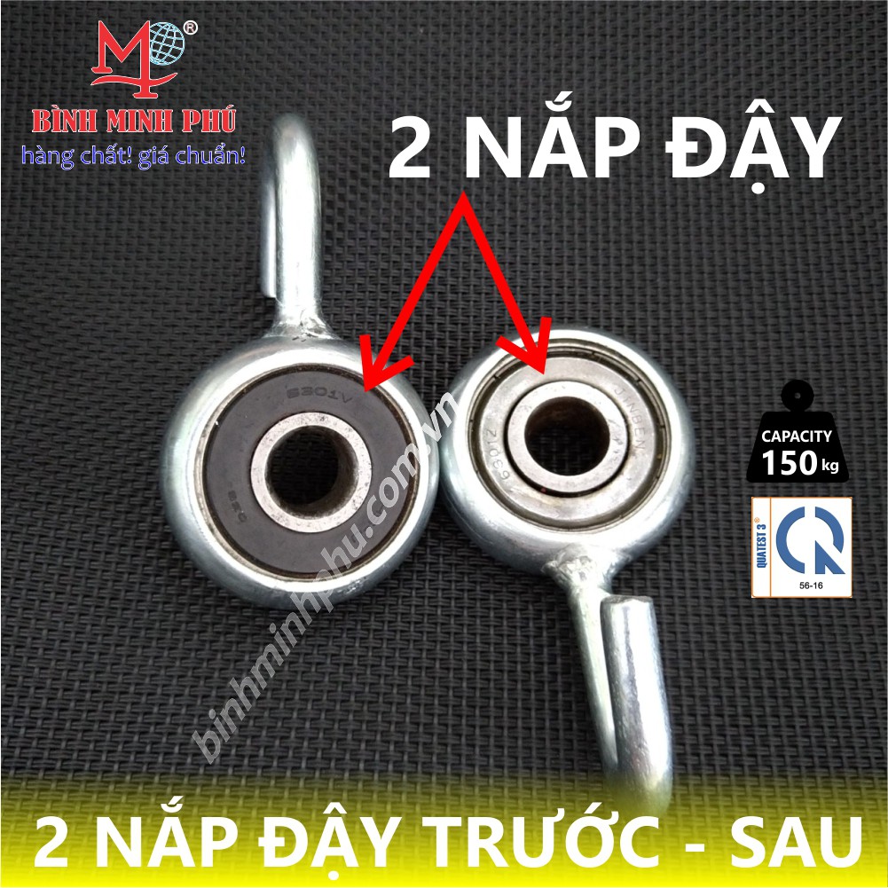 BẠC ĐẠN 2 NẮP VÕNG XẾP MINH PHÚ BẰNG SẮT, XI KẼM - MADE IN VIET NAM - BALL BEARING