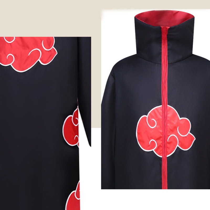 Áo Choàng Dài Hóa Trang Nhân Vật Anime Uchiha Itachi Kèm Băng Đô Cho Người Hâm Mộ