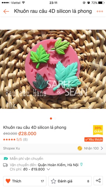 Combo 6 khuôn silicon rau câu 4D cơ bản Mã HKJDMC