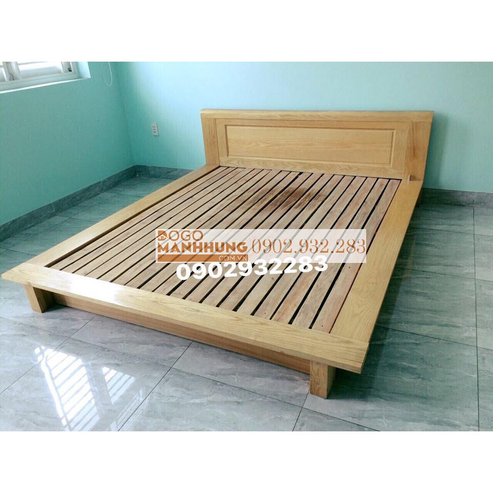 Giường gỗ sồi vai bè 1,8m ms 5.5 giá xưởng, chất gỗ đẹp