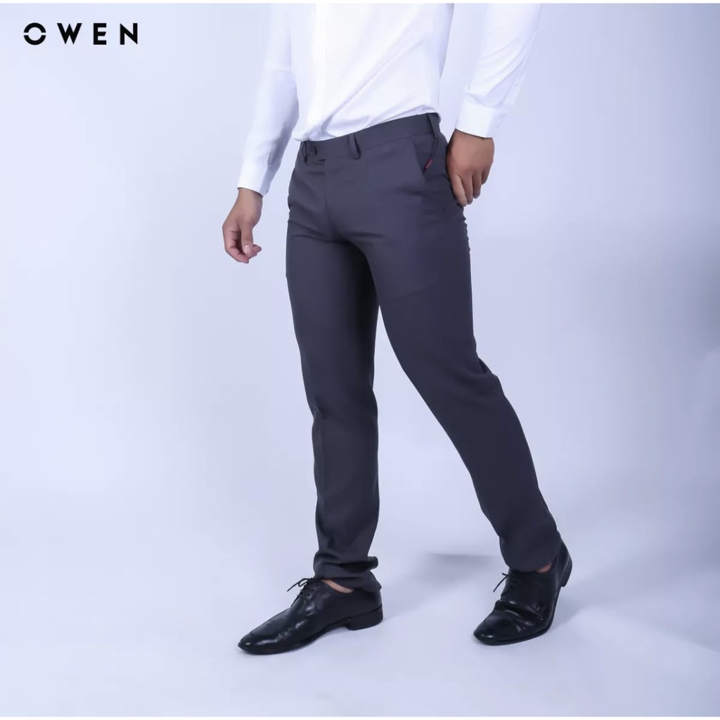 OWEN - Quần âu nam dáng SLIMFIT màu xám đậm 91373