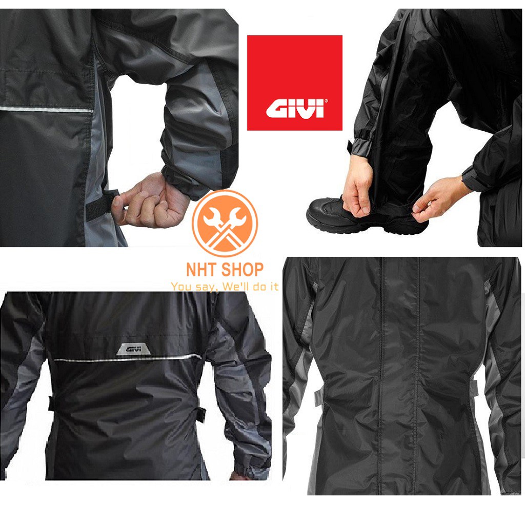 Áo Mưa Bộ Givi RIDER TECH Rain Suit Black Grey RRS07 AX-NG Hàng Chính Hãng – NHT Shop