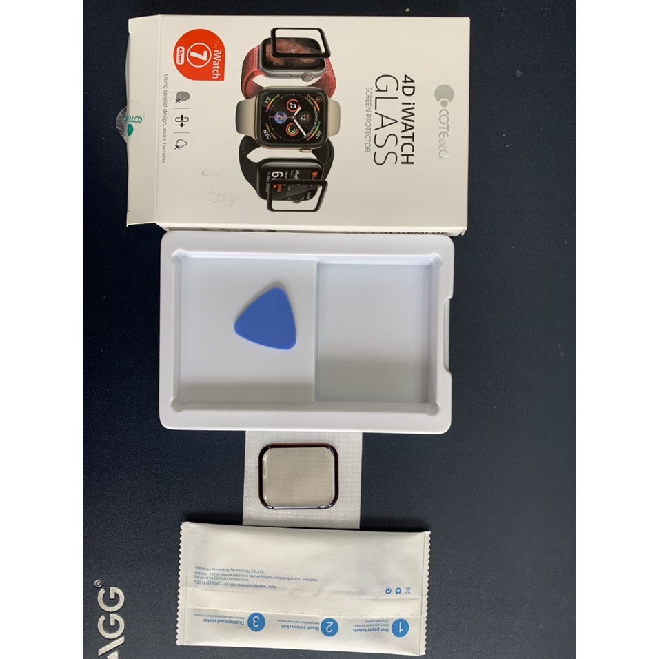 Kính cường lực cho Apple Watch Series 7 size 41mm - 45mm chính hãng Coteetci bản cao cấp