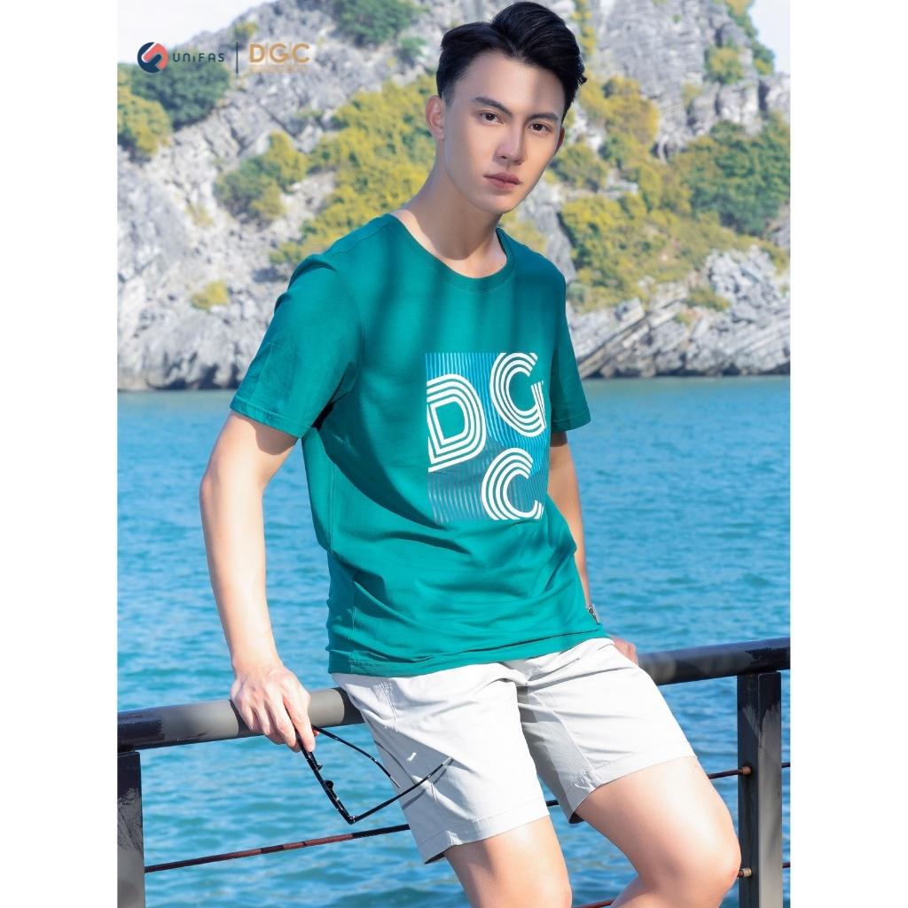 Áo thun nam DGCs ngắn tay họa tiết chữ in, chất liệu thấm hút mồ hôi tốt SATBA06M