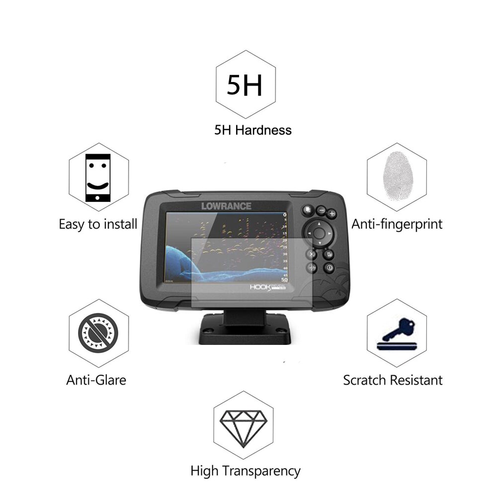 Set 3 miếng dán PET trong suốt chống trầy chống thấm nước bảo vệ màn hình HD cho Reveal 5 Fish Finder GPS 5inch