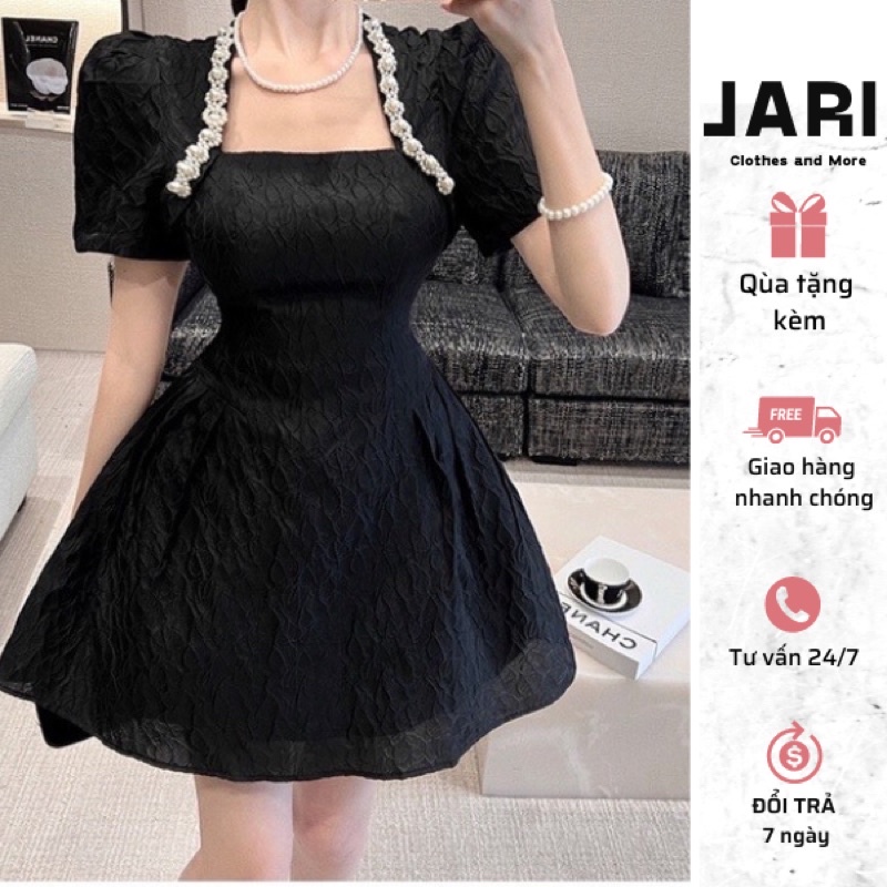 Đầm Xoè Ngắn MiNi Đính Ngọc Cổ JARI-CLOTHES Dự Tiệc Cho Nữ