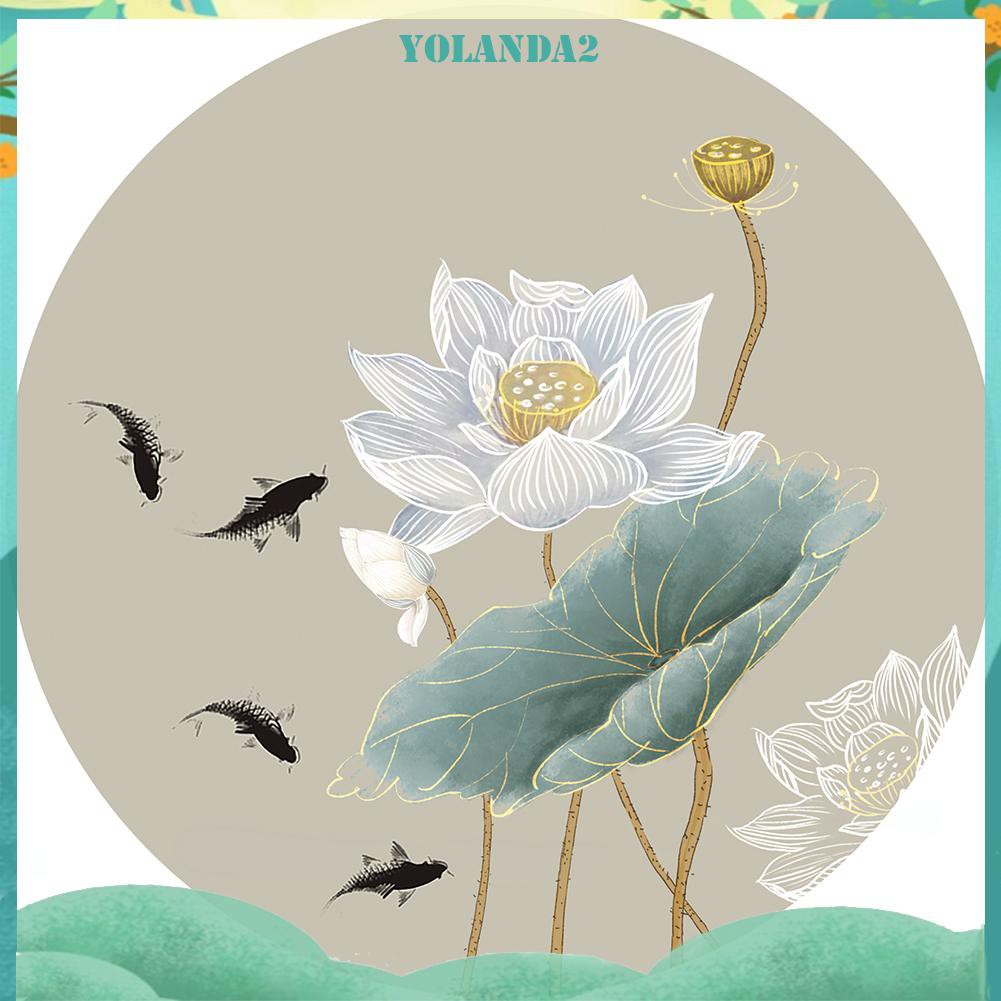 Bộ dụng cụ làm tranh thêu chữ thập họa tiết lá sen và cá 11CT