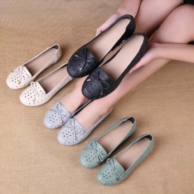 Giày búp bê da bò cắt laze siêu thoáng mát | BigBuy360 - bigbuy360.vn