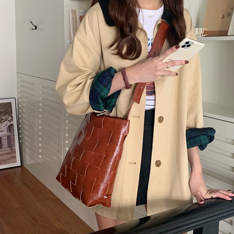 Túi Xách Da Sáp Dầu Thiết Kế Vintage Thời Trang Đường Phố