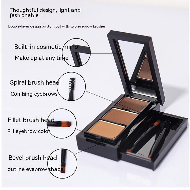 Bảng Bột Tán Lông Mày Ba Màu Kháng Nước Chống Mồ Hôi Không Dễ Phai Thích Hợp Cho Người Mới Bắt Đầu UNNY CLUB