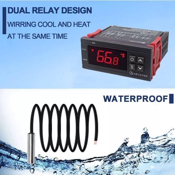 Bộ điều khiển nhiệt độ dùng cho ấp trứng, lò sấy STC-1000 AC220V 1500W