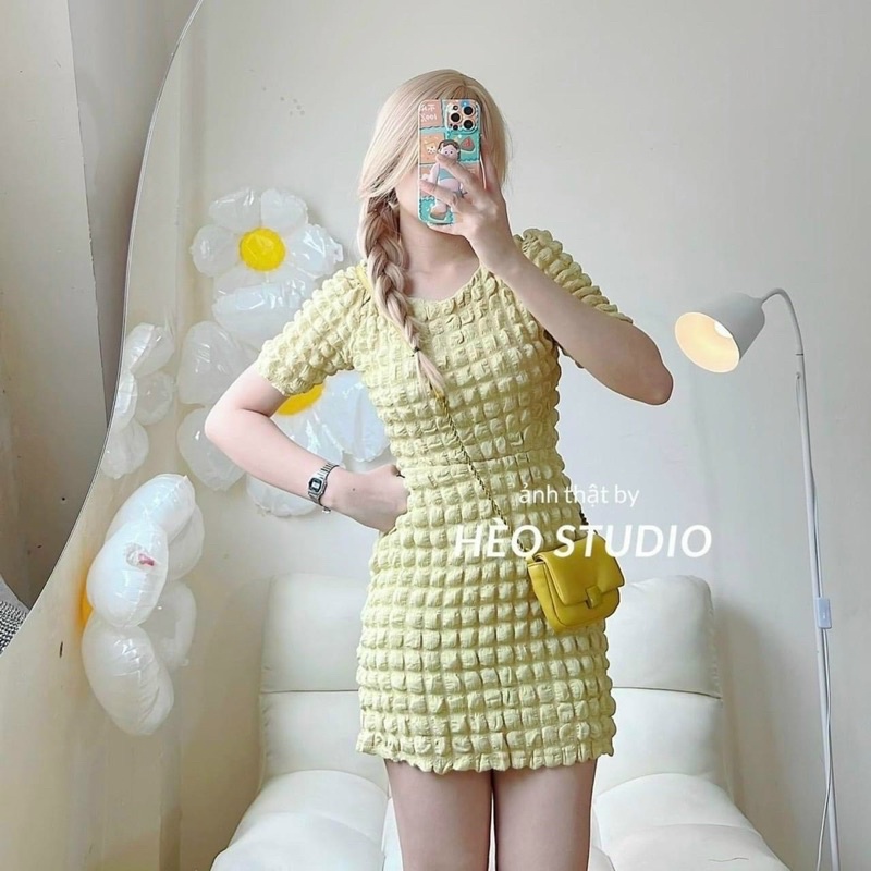 KHOSIBOHOME- Đầm body xốp ô tay ngắn