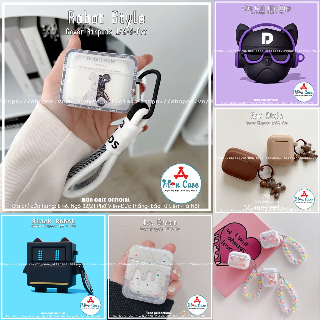 Vỏ Ốp Case Bảo Vệ Bao Đựng Tai Nghe Không Dây Bluetooth Airpod 1/2/3/Pro/i12/i9/i7/tws - Moncase