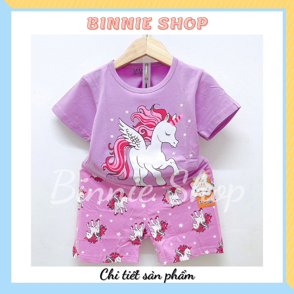 Đồ bộ bé gái quảng châu xuất hàn Quần áo trẻ em BINNIE SHOP chất thun cotton cho bé gái từ 7-15kg (0-3 tuổi) BGN1