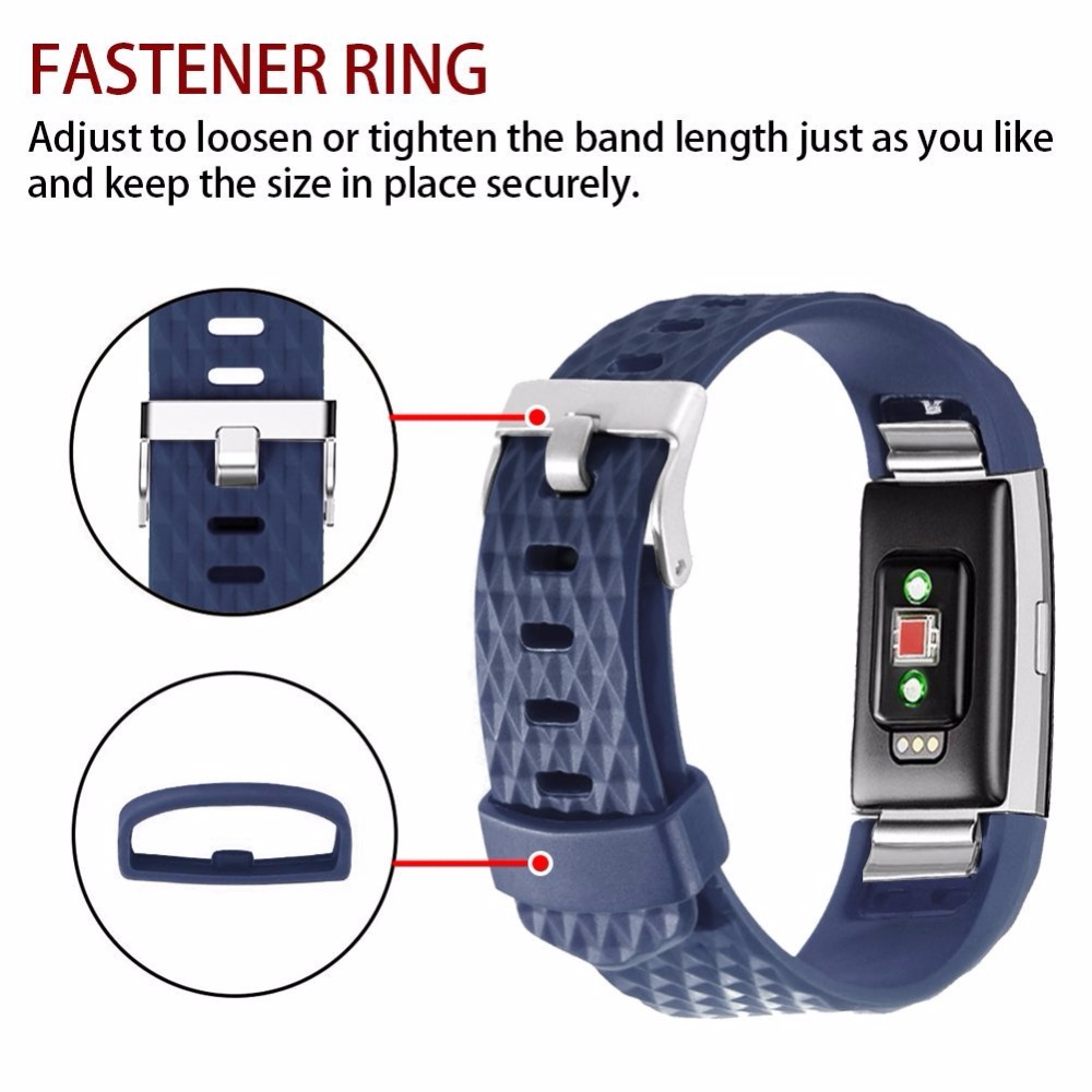 Dây đeo đồng hồ thay thế bằng silicone mềm mại 3D 10 màu sắc tùy chọn dành cho Fitbit Charge 2
