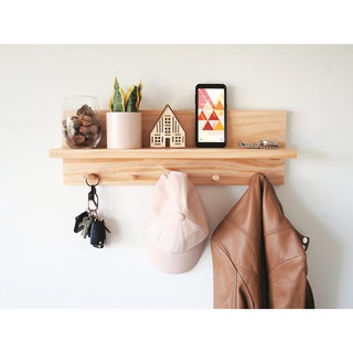 kệ gỗ treo tường  trang trí gỗ thông tự nhiên móc treo quần áo kệ để đồ lưu niệm cây cảnh