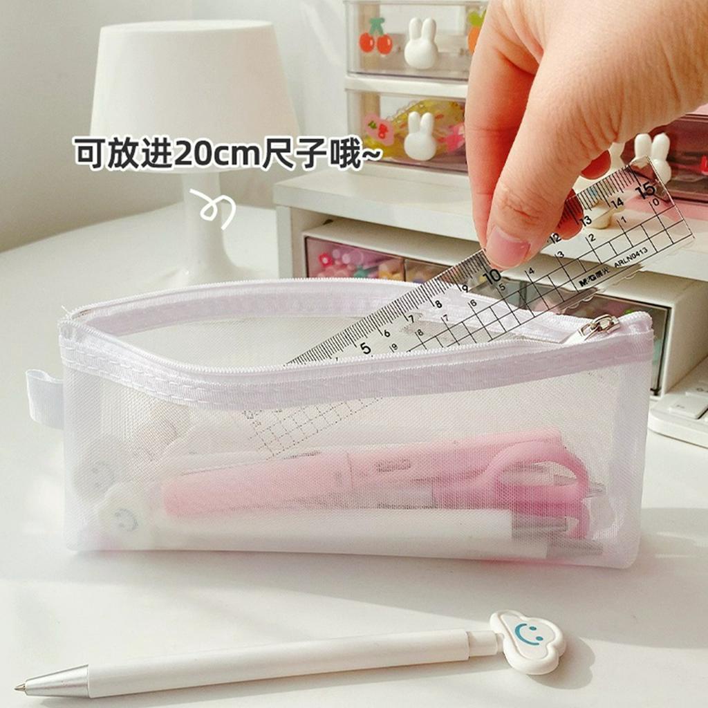 Túi Đựng Bút Phối Lưới Thiết Kế Đơn Giản Sức Chứa Lớn Tiện Dụng