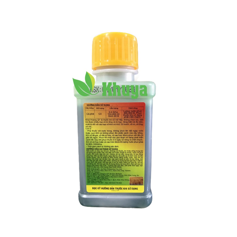 Thuốc trừ cỏ Khai Hoang Q7 chai 100ml Cỏ cháy thế hệ mới