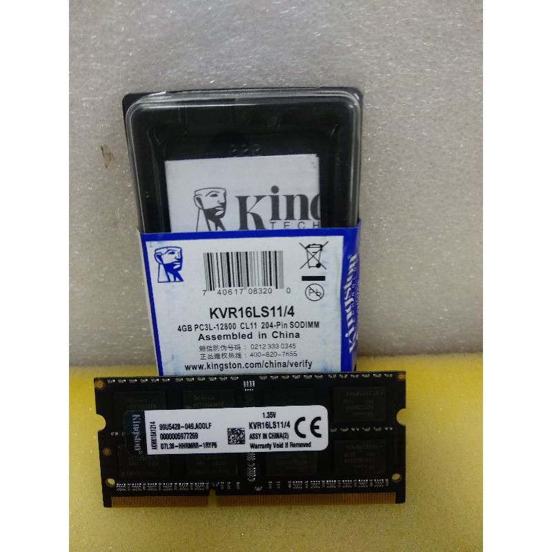 Thẻ Nhớ Ddr3L Sodim 4 Gb Pc 12800 Kingston Cho Leptop