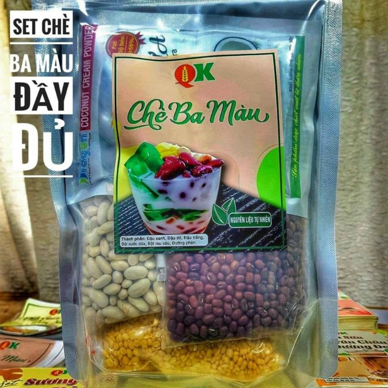 Set Chè Ba Màu Đầy Đủ Nguyên Liệu ( nấu được 12 chén ) ⚠️Lẻ = Sỉ ⚠️[FREE SHIP]TỪ ĐƠN 50K