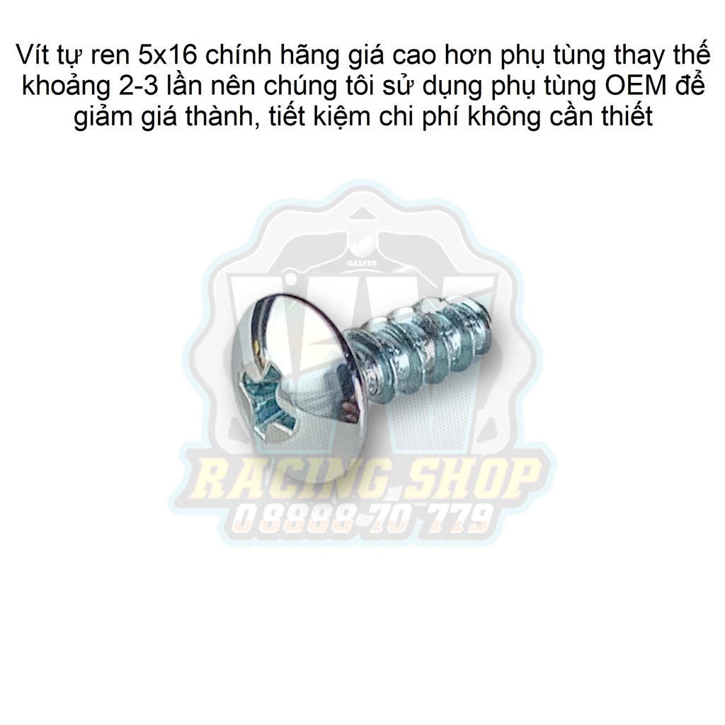 Vít Tự Ren 5x16 - Ốc Xoắn 5li Dàn Áo Honda Winner V1 - Winner X - AB - SH - ... (9390335320 | 93903-35320)