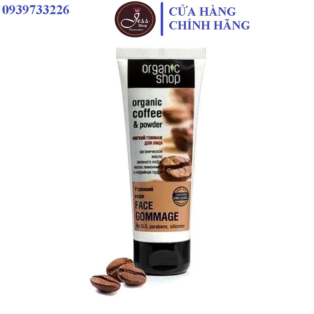 Tẩy da chết mặt organic shop của Nga (75ml)