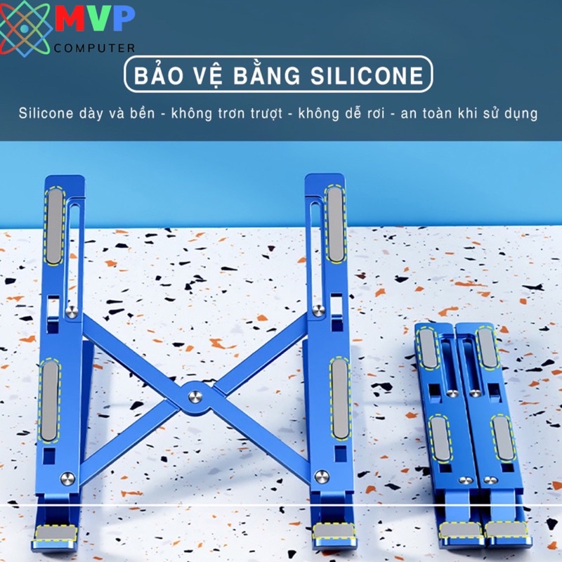 Giá đỡ LAPTOP, MAC-BOOK, I-PAD bằng nhôm có thể điều chỉnh được độ cao, đế tản nhiệt kê laptop nhôm