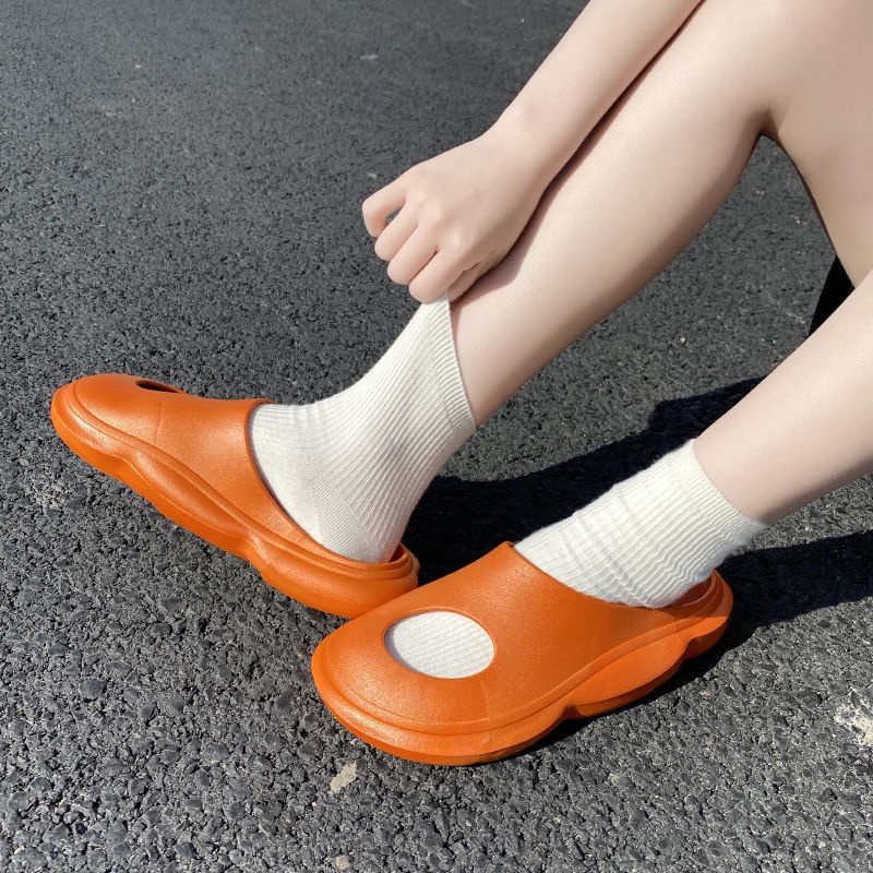 Dép Đế Dày Đục Lỗ Họa Tiết Trái Dừa Dễ Thương Cho Nữ