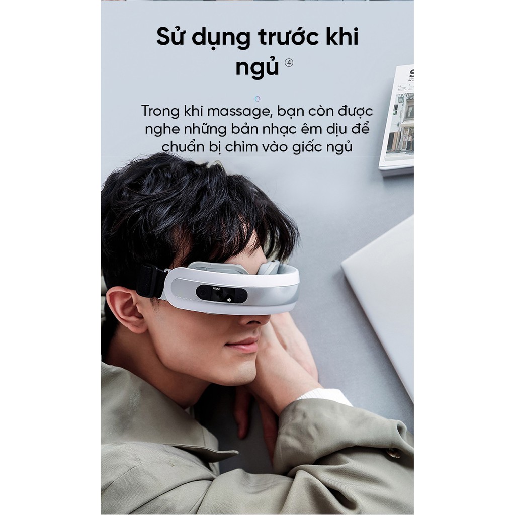 Máy massage mắt SKG eye 4301 ấn các huyệt quan trọng của mắt thường xuyên, giảm đau mắt và đầu