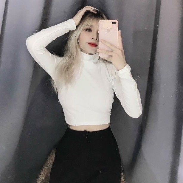 Áo CROPTOP cổ lọ Body
