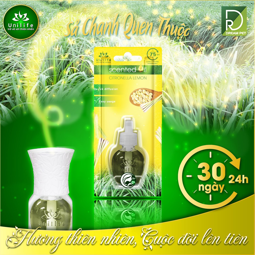 Tinh dầu Sả Chanh nguyên chất chai 30ml tinh dầu thiên nhiên nguyên chất hương Sả Chanh Unilife-[ CHÍNH HÃNG ]