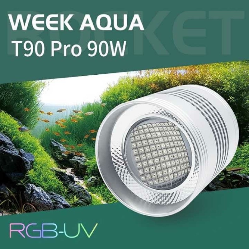 Đèn Week T90 Pro  - LED RGB-UV cao cấp - đèn week treo dạng LON - phụ kiện thủy sinh - shopleo