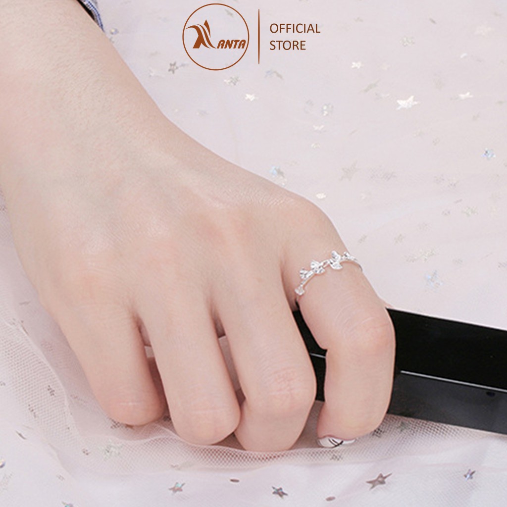 Nhẫn hở freesize hình lá cây bạch quả phong cách Hàn Quốc dành cho nữ ANTA Jewelry - ATJ 7036