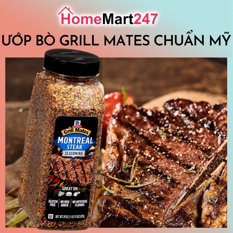 GIA VỊ ƯỚP BÒ BÍT TẾT MCCORMICK GRILL MATES MONTREAL STEAK SEASONING 822 GRAM