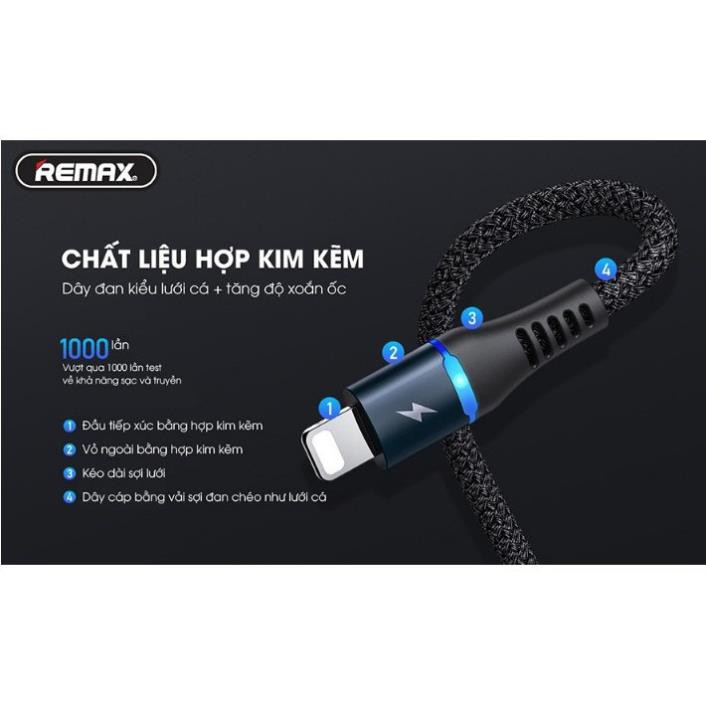Cáp sạc thông minh chống đứt/Type C/Micro Remax RC-152 2.4A ( HÀNG )