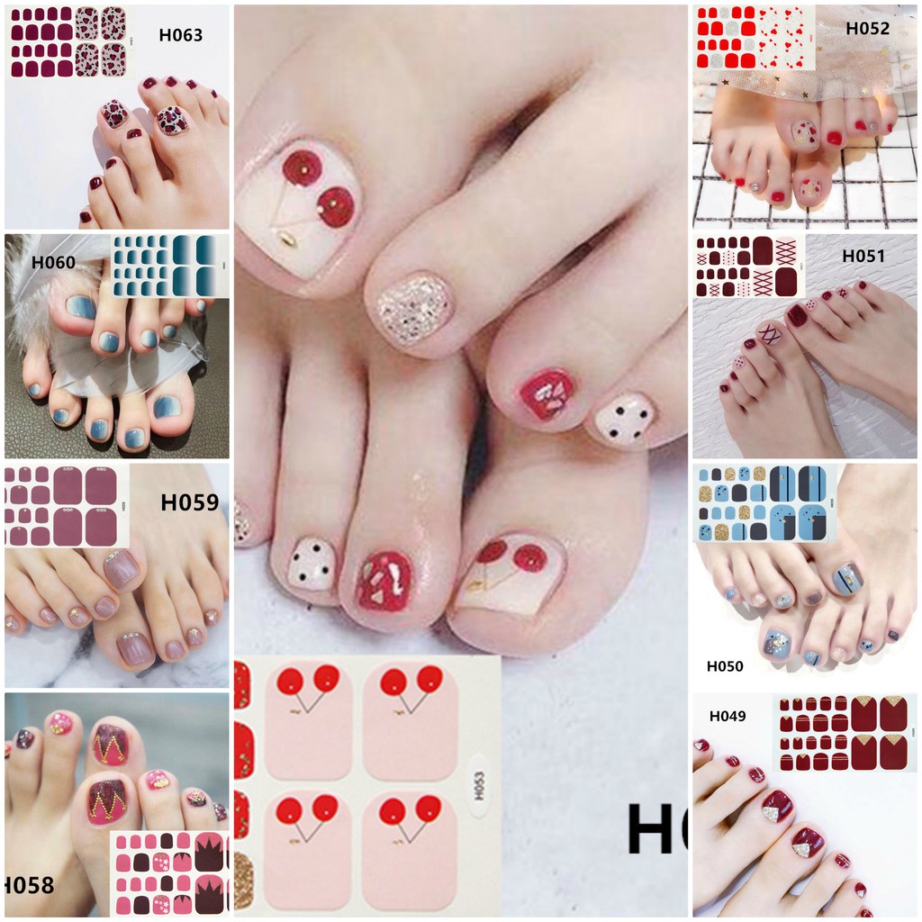 Bộ 22 Miếng Dán Móng Chân Sticker Nails - Chống Nước