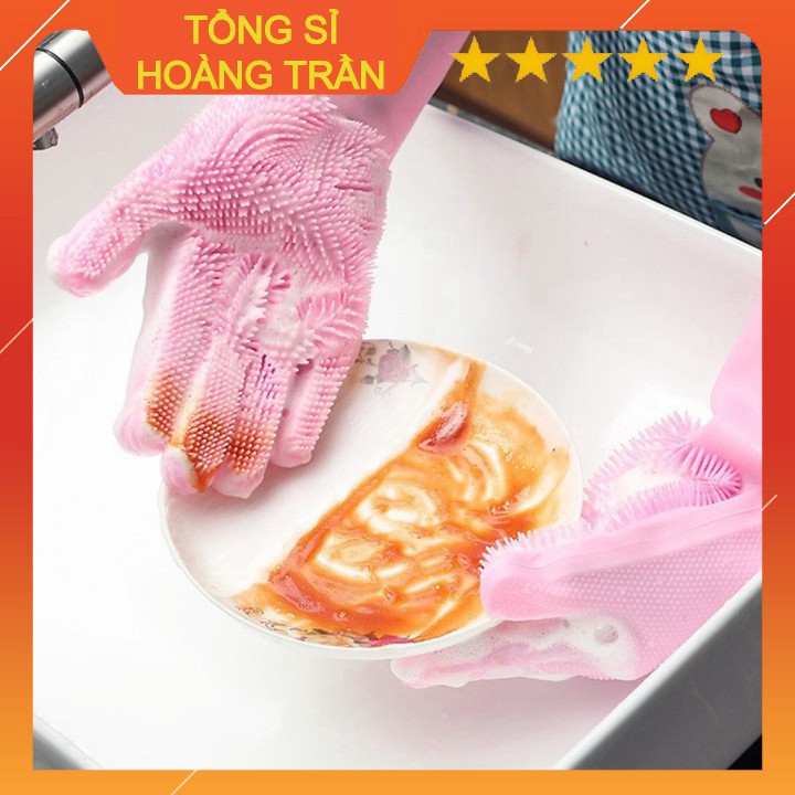 Bộ Găng tay rửa bát Silicone 2 trong 1 Đa năng - Tạo bọt thông minh, Siêu Dai, Cách nhiệt thần thánh