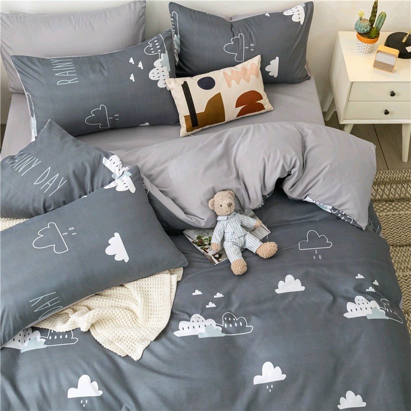 Bộ chăn ga gối Poly cotton: gấu nâu/ cúc nhí/đám mây | BigBuy360 - bigbuy360.vn