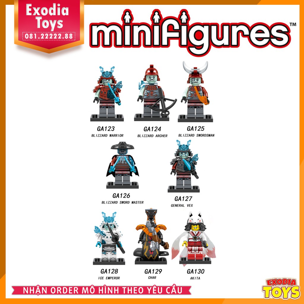 Xếp hình Migfigure nhân vật hoạt hình Ninjago Season 11 - Đồ Chơi Lắp Ghép Sáng Tạo - PRCK GA123-130