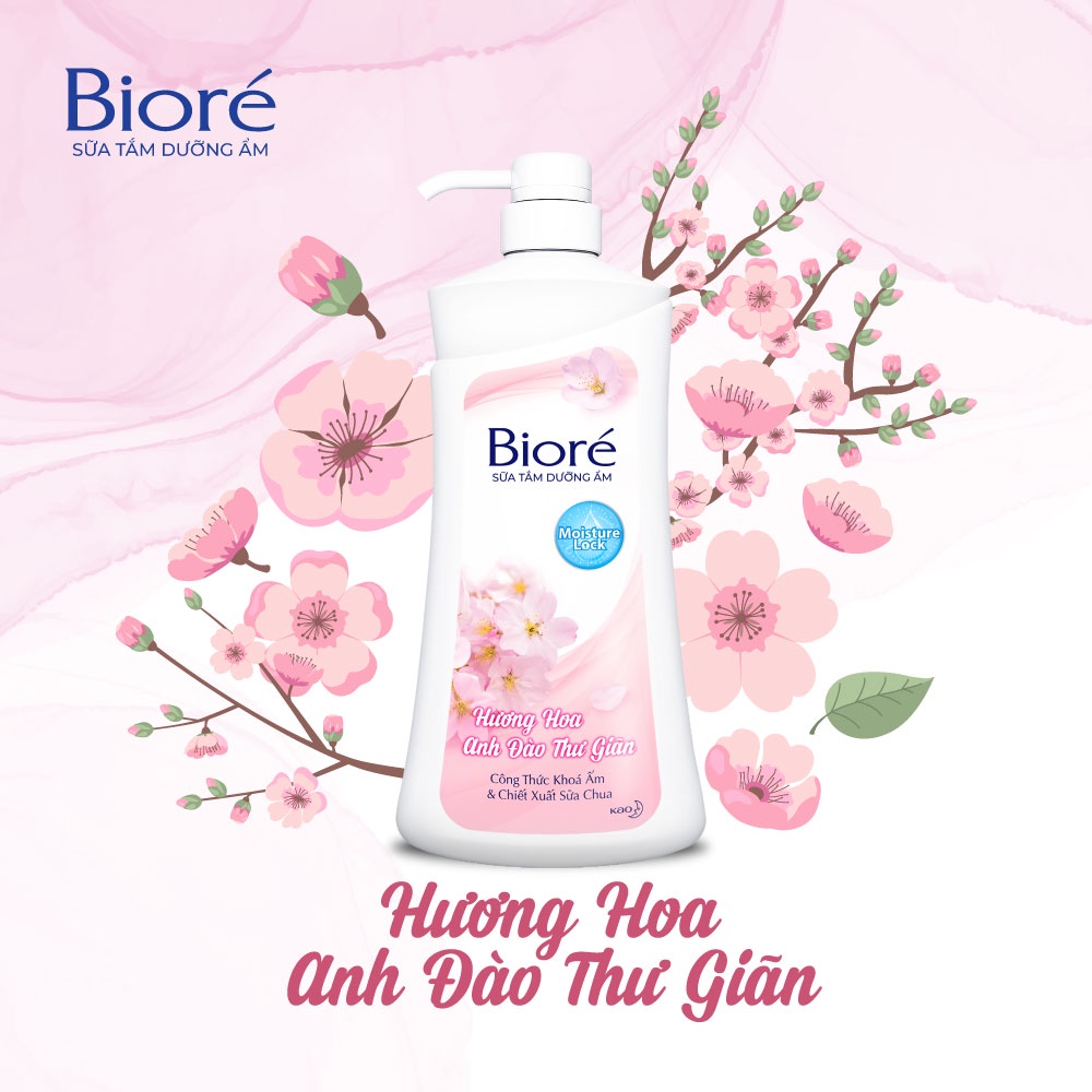Quà Merries - Sữa tắm Biore dưỡng ẩm 530g
