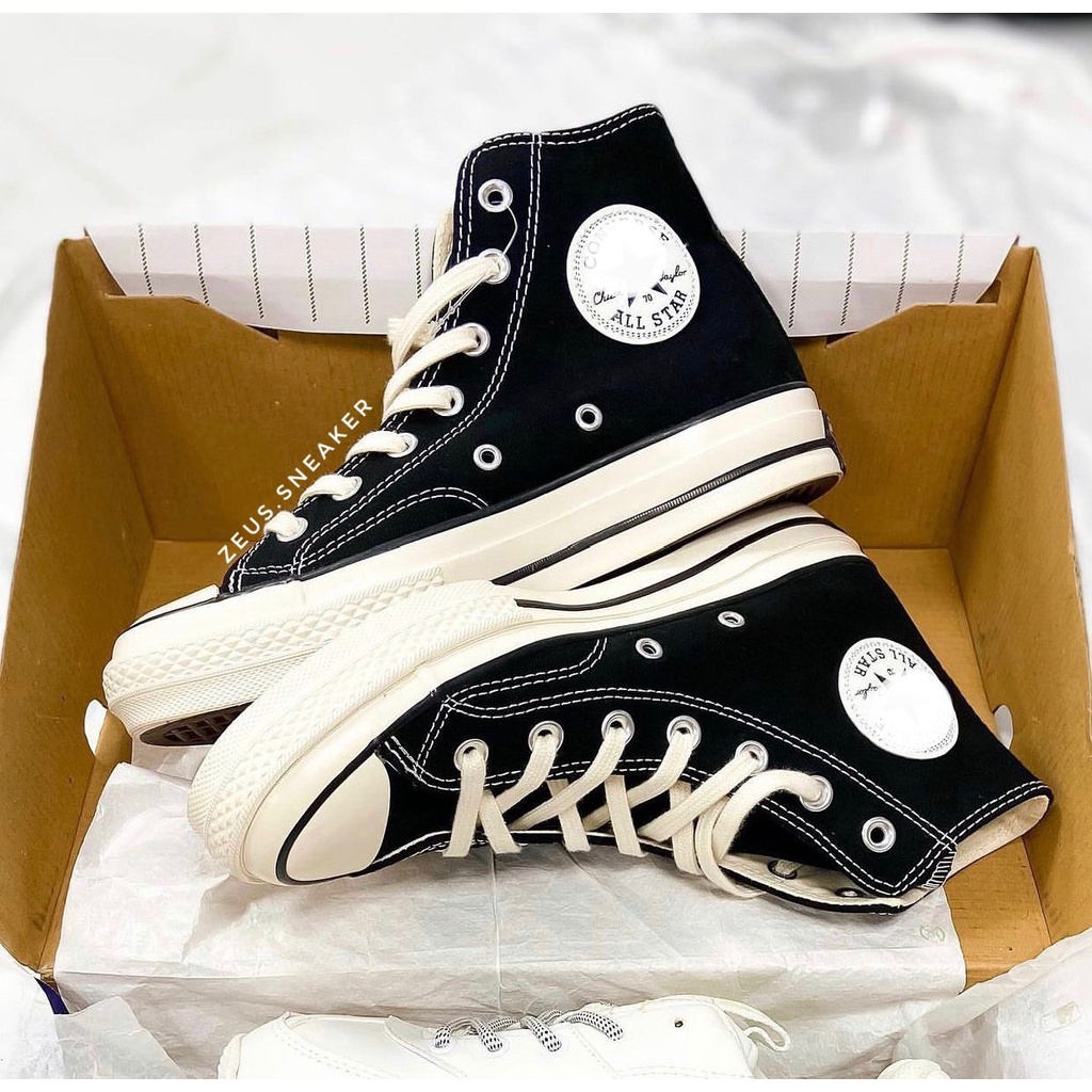 Giày Sneaker convese kem , đen , giày thể thao nam nữ cổ thấp, cổ cao