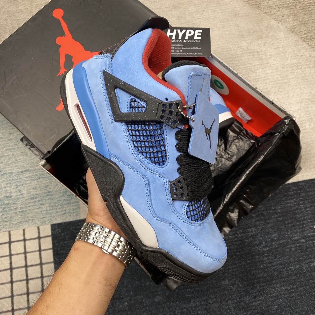 Giày sneaker Jordan 4 Travis Scott (giày bóng rổ  Xanh Đen ) - Hype Sneaker | Bản High Quality