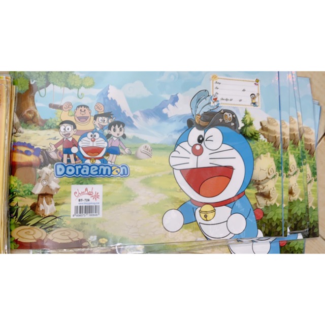 Giấy bao tập doraemon mẫu cực xinh giá rẻ 1 xấp 20 tờ