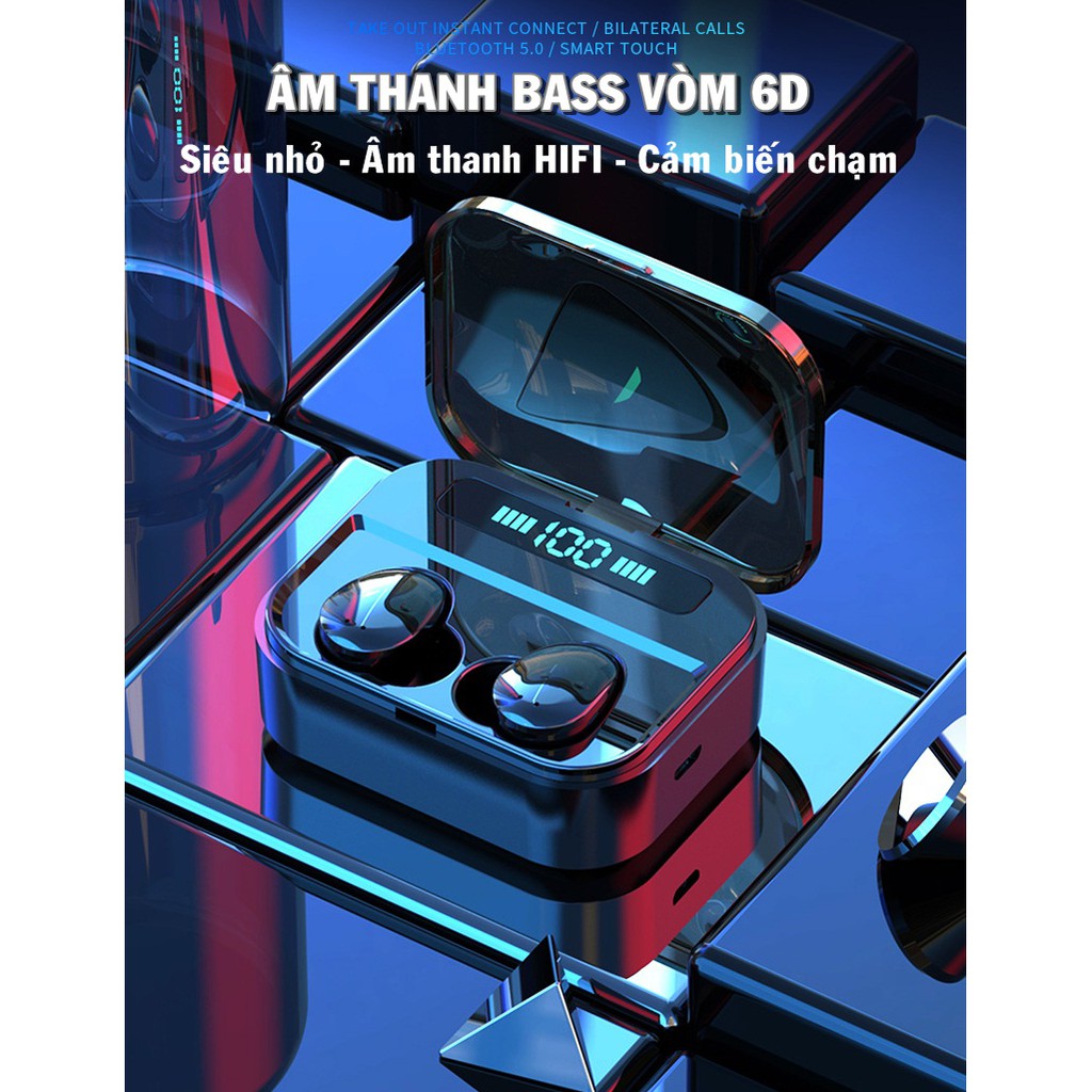 Tai nghe Nhét tai True Wireless không dây Bluetooth TWS v5.0 X7 Cảm ứng vân tay Bản quốc tế Cao cấp Pro Chống nước - X7