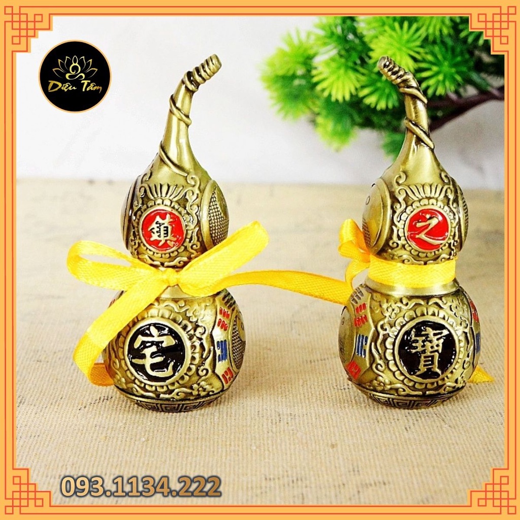 Hồ lô phong thuỷ bát quái bằng đồng sức khoẻ trường thọ, mang may mắn phú quý (1 chiếc)