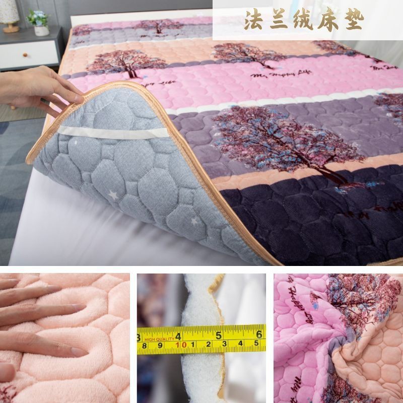 Nệm Trải Giường Đơn / Đôi Vải Flannel Mỏng 0.9m 1.2m