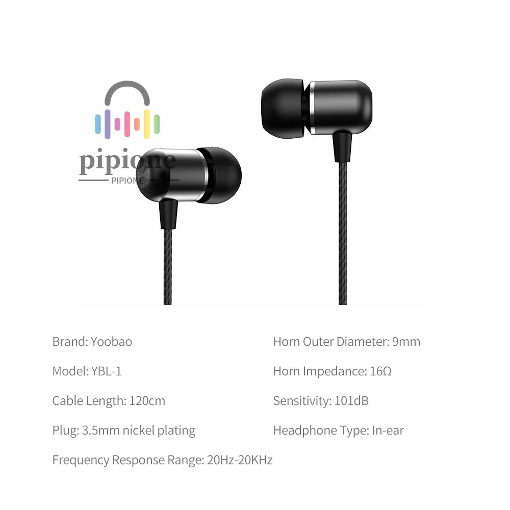 YOOBAO Tai Nghe Trong Giắc Cắm 3.5mm Có Mic Chất Lượng Cao | BigBuy360 - bigbuy360.vn