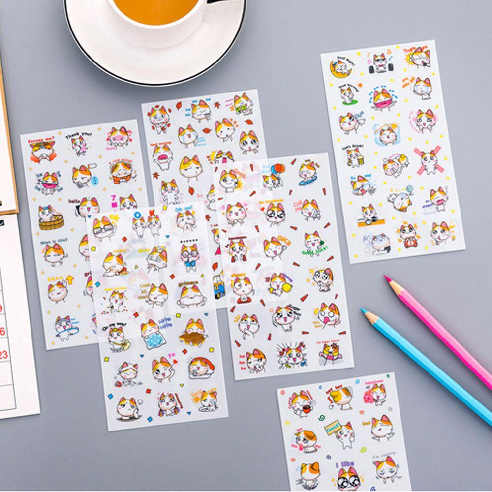Bộ 6 Tấm Sticker Hoạt Hình Xinh Xắn Dùng Trong Trang Trí